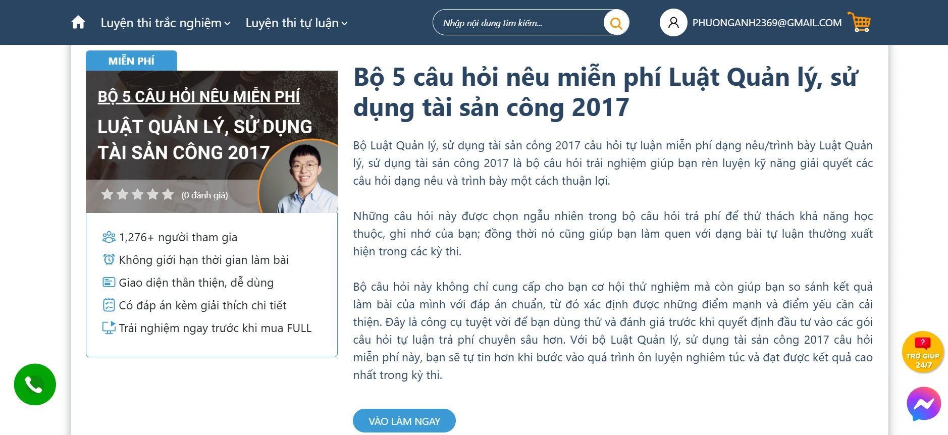    Bộ 5 câu hỏi mở miễn phí Luật Quản lý, sử dụng tài sản công 2017 – Bước đệm để đạt điểm cao